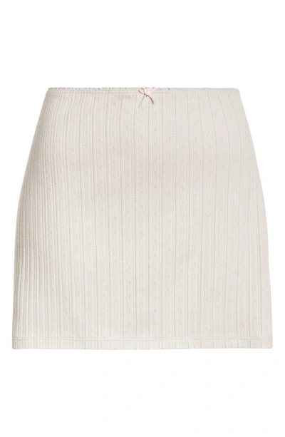 Shop Paloma Wool Clairo Low Waist Pointelle Miniskirt In Grey