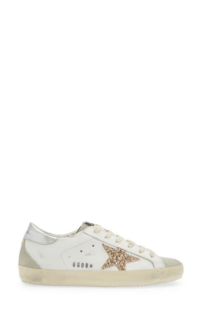 Shop Golden Goose Super-star Perm-noos Low Top Sneaker In White/ Gold/ Silver