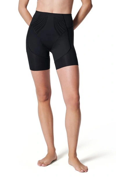 Shop Spanx Haute Contour Bike Shorts In Very Black