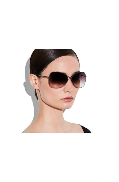 Shop Tom Ford Colette 63mm Oversized Sunglasses In Shiny Rose Gold/ Dark Brown