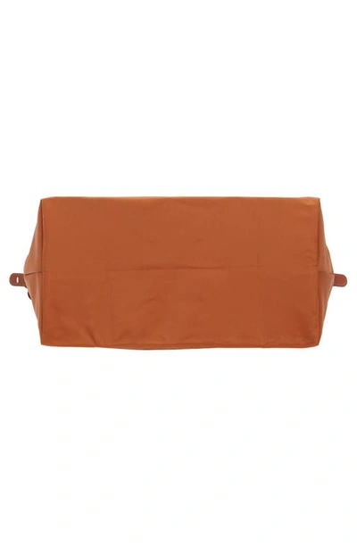 Longchamp Foldable Rectangular Travel Bag Top Handles In Cognac