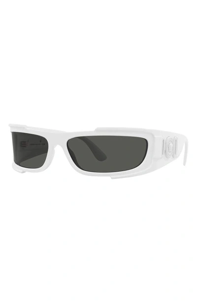 Shop Versace 67mm Rectangular Sunglasses In White