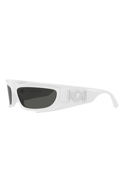 Shop Versace 67mm Rectangular Sunglasses In White