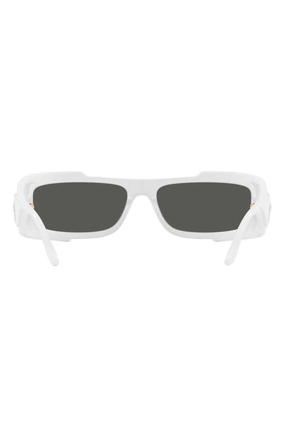 Shop Versace 67mm Rectangular Sunglasses In White