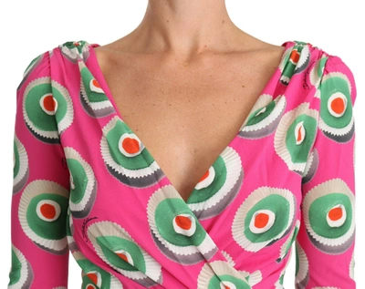 Dolce & Gabbana Pink Silk Cup Cake Sheath Stretch  Dress In Pink