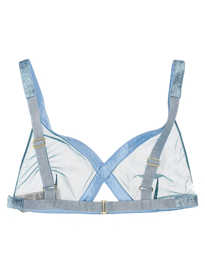 Shop Tom Ford Iridescent Sable Tulle Top Underwear, Body In Light Blue