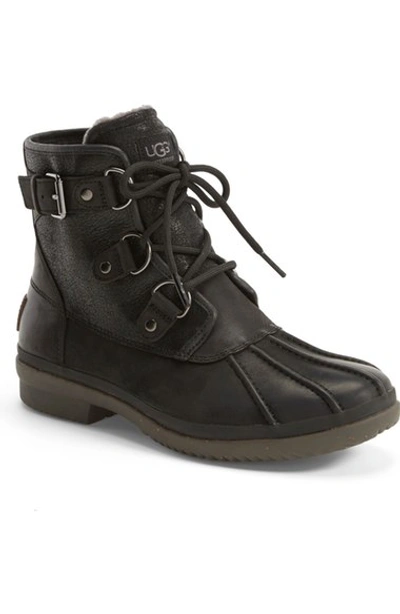 Ugg 'cecile' Waterproof Boot (women) In Black Leather