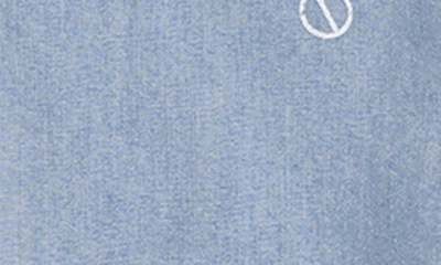 Shop Miles The Label Kids' Dot Print Short Sleeve Organic Cotton Button-up Shirt In 951 Light Blue Denim