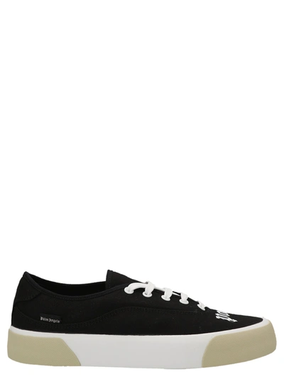 Shop Palm Angels ' Logo Skater' Sneakers In White/black
