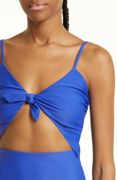 Shop Veronica Beard Aniston Cutout One-piece Swimsuit In Electric Blue
