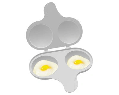 Nordic Ware Melamine Microwave 2 Cavity Egg Poacher, White In White