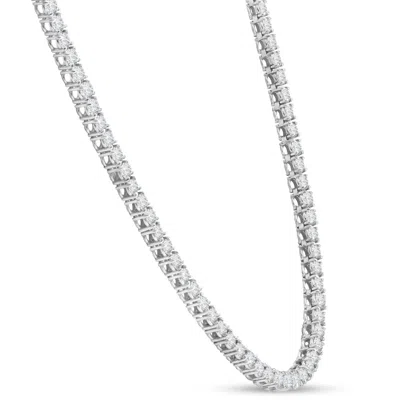 Pompeii3 23 Ct Tw Round Cut Lab Grown Diamond Tennis Necklace 14k White Gold 18" In Multi