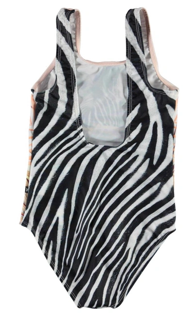 Shop Molo Nika Zebra Swimsuit In Multi