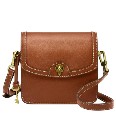 Fossil Women's Ainsley Eco Leather Small Flap Crossbody In Brown | ModeSens