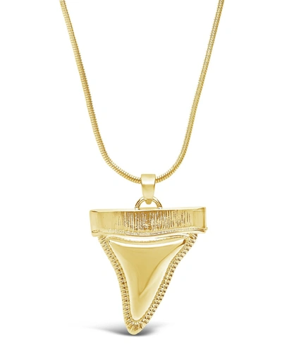 Shop Sterling Forever Shark Tooth Pendant Necklace In Gold
