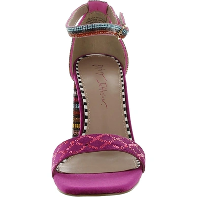 Shop Betsey Johnson Cicely Womens Rhinestone Ankle Strap Heels In Multi