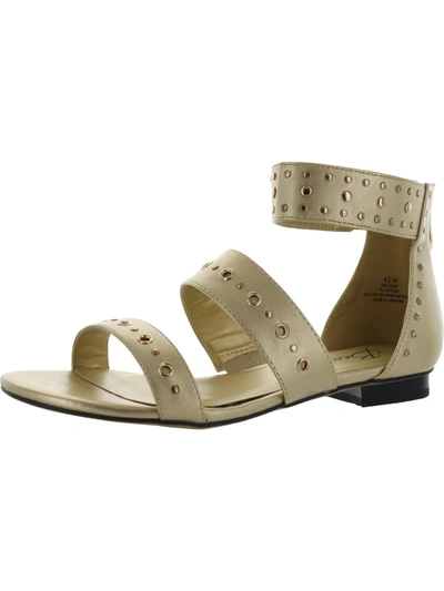 Shop Beacon Jillian Womens Faux Leather Open Toe Dress Sandals In Beige