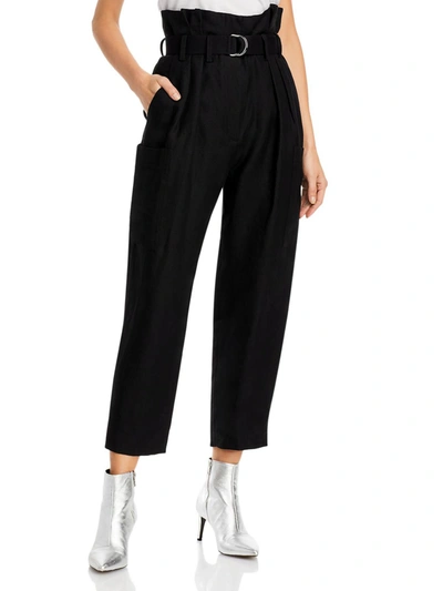 Shop Iro Womens Pleated Knit Paperbag Pants In Black