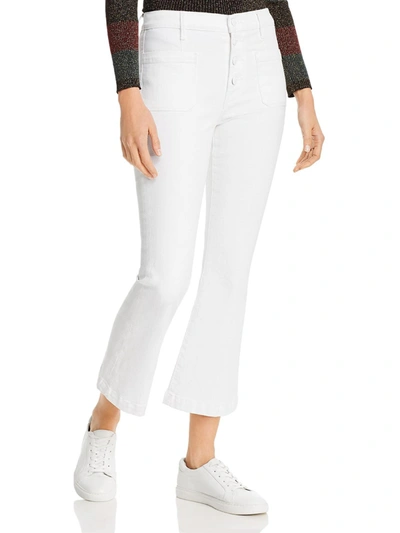 Shop Frame Le Bardot Womens Denim Crop Flare Jeans In White