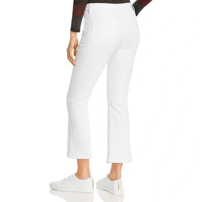 Shop Frame Le Bardot Womens Denim Crop Flare Jeans In White