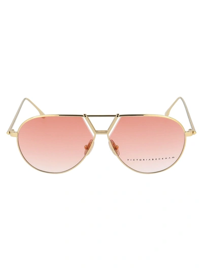 Shop Victoria Beckham Women's Gold Metal Sunglasses