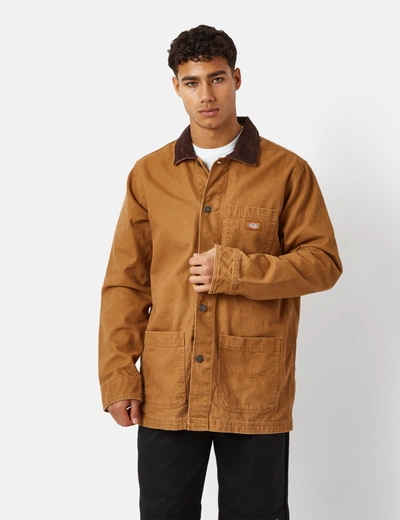 Shop Dickies Duck Canvas Unlined Chore Coat In Brown