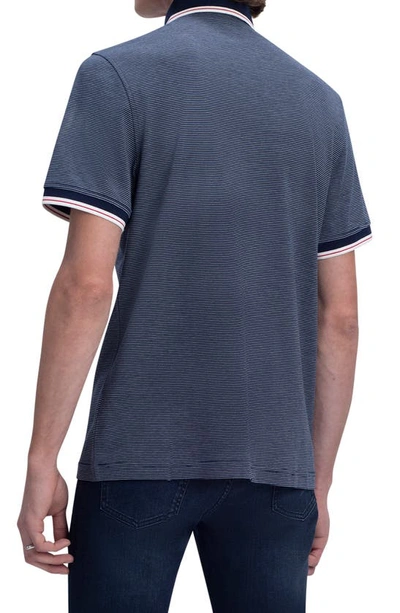 Shop Bugatchi Stripe Tipped Polo In Navy