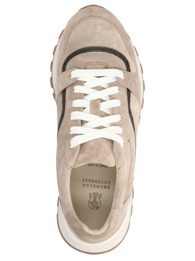 Shop Brunello Cucinelli 'monile' Suede Sneakers In Gray