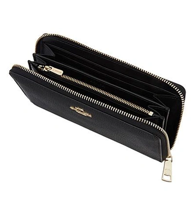Shop Coach Accordion Zip-around Leather Wallet In Li/black