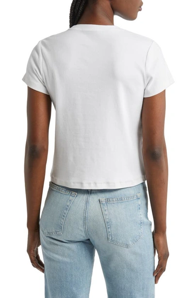 Shop Ag Sadie Crop Rib T-shirt In Ex-white