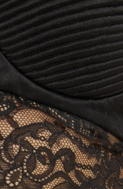 Shop Versace Lace Satin Stretch Bra Top In Black