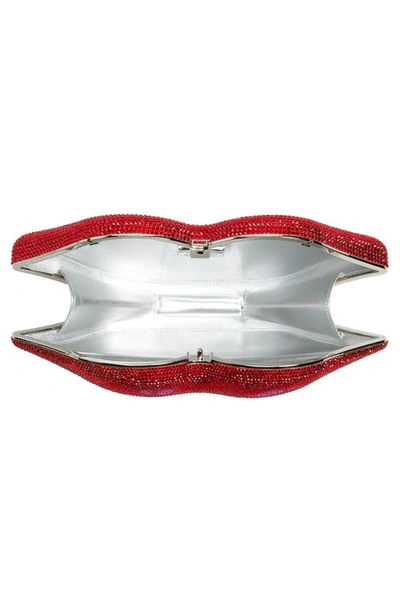 Shop Judith Leiber Hot Lips Crystal Bag In Siam/ Silver Light