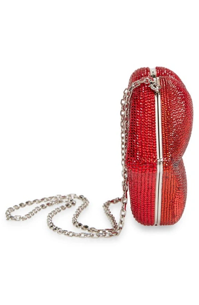 Shop Judith Leiber Hot Lips Crystal Bag In Siam/ Silver Light