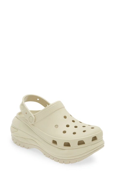 Shop Crocs Classic Mega Crush Platform Clog In Bone