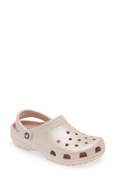 Shop Crocs Classic Shimmer Clog In Pink Clay