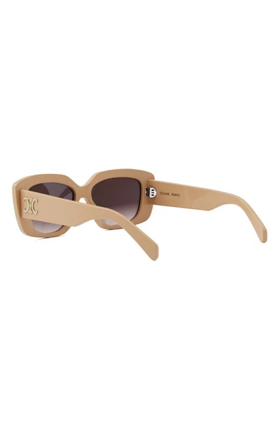 Celine Triomphe 55mm Gradient Rectangular Sunglasses In Shiny Beige / Gradient Brown