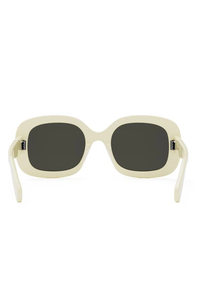 Shop Celine Triomphe 52mm Square Sunglasses In Ivory / Smoke