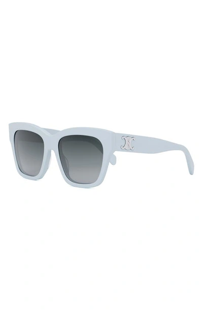 Celine Triomphe 55mm Gradient Square Sunglasses In Shiny Beige / Gradient  Brown