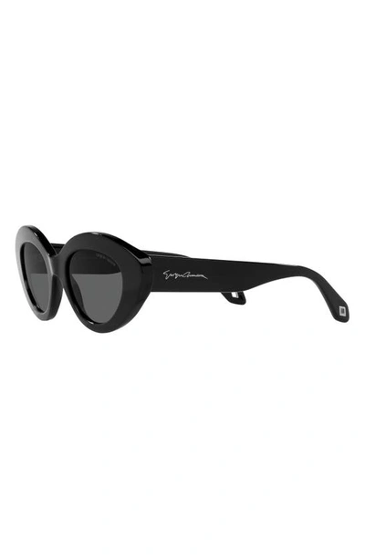 Shop Armani Exchange 50mm Gradient Small Cat Eye Sunglasses In Black