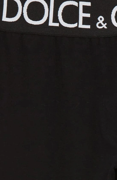 Shop Dolce & Gabbana Kids' Logo Waistband Stretch Cotton Leggings In Black