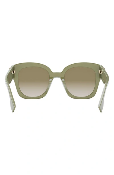 Shop Fendi The  First 63mm Square Sunglasses In Light Green/ Gradient Green