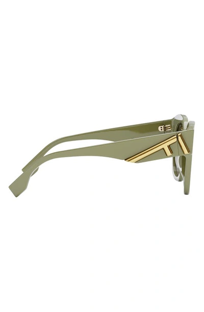 Shop Fendi The  First 63mm Square Sunglasses In Light Green/ Gradient Green