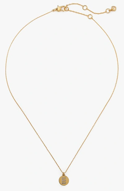 Shop Kate Spade Pavé Mini Initial Pendant Necklace In Clear/ Gold E