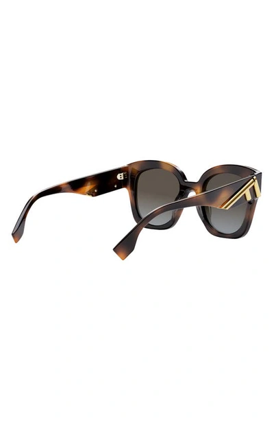 Shop Fendi The  First 63mm Square Sunglasses In Blonde Havana / Gradient Smoke