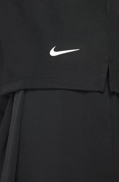 Shop Nike Victory Dri-fit Long Sleeve Golf Polo In Black/ White