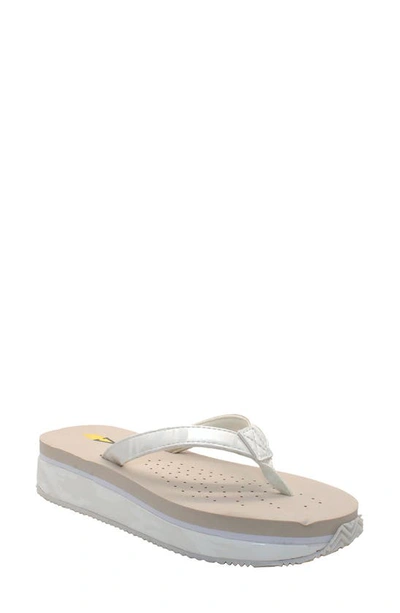 Shop Volatile Untamed Flip Flop In White Camo