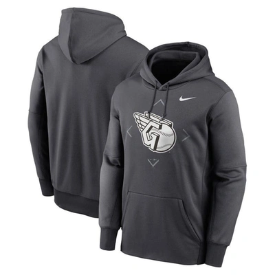Shop Nike Anthracite Cleveland Guardians Bracket Icon Performance Pullover Hoodie