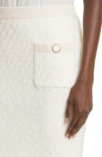 St John St. John Collection Bouclé Twill Knit Skirt In Ecru