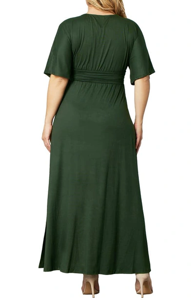 Kiyonna Vienna Maxi Dress In Matcha Green Tea