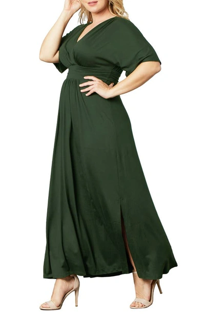 Kiyonna Vienna Maxi Dress In Matcha Green Tea